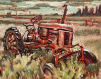 Paintings - Red Tractor - Acrylic